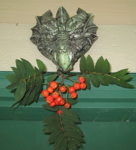 photo of Dragon "Green Man" with Rowan Berries