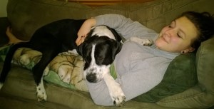 Teddy with one of my kids